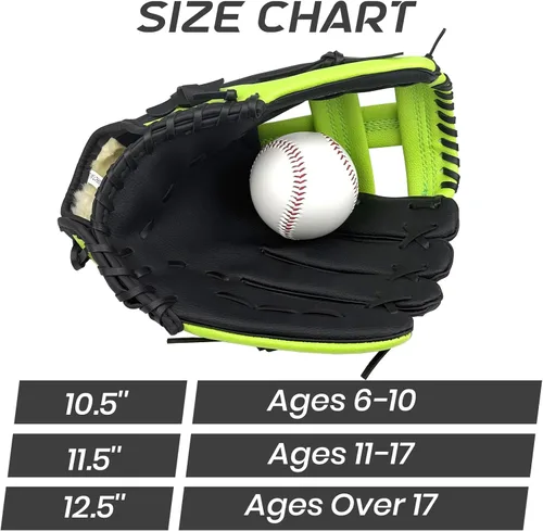 Miniatura 7 de Guante de béisbol, guante de sóftbol, guante de béisbol, 10.5-12.5 pulgadas para entrenamiento de jóvenes y adultos y juego de principiantes
