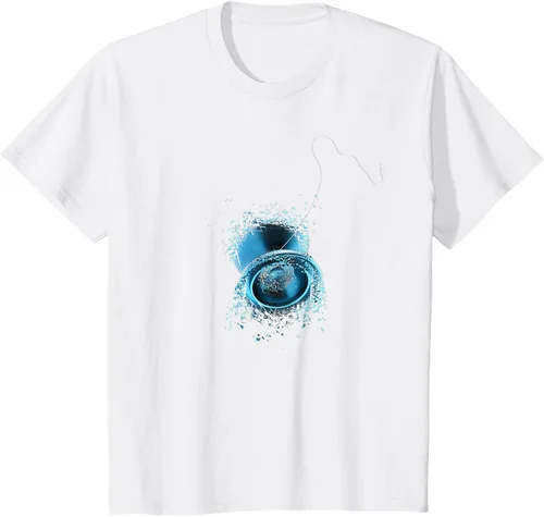 Miniatura 20 de Shattered Yo Yo - Camiseta de diseño azul impresionante, Negro, S