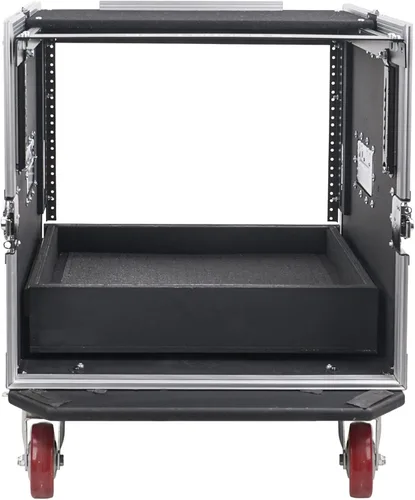 Miniatura 5 de Sound Town Rack/Estuche ATA de Carretera para Audio Profesional PA DJ de 10U con Cajón de 2U, Parte Superior de Mezclador Inclinado de 11U, Mesa