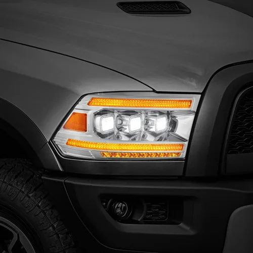 Miniatura 9 de DNA MOTORING Par de faros LED compatibles con Ram 1500 2500 3500 13-18, luces de proyector de haz alto y doble bajo, LED Switchback, cromado
