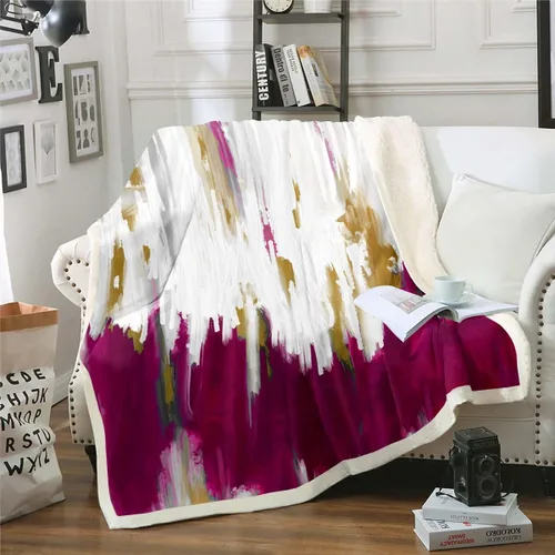 Miniatura 12 de Erosebridal Manta de sherpa moderna para niños y adolescentes, color naranja, verde azulado, negro, manta para silla, manta de forro polar con rayas