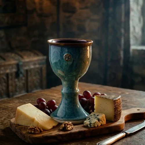 Miniatura 2 de Copa de vino hecha a mano esmaltada a mano con sello celta único en Irlanda, 7 pulgadas de alto, verde