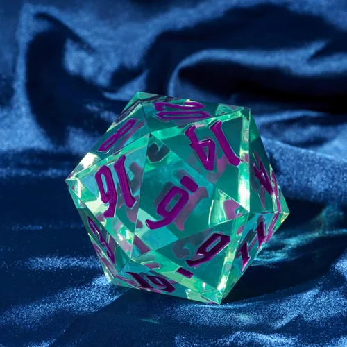 Miniatura 4 de 55mm dados de 20 lados DND, dados gigantes D20 D&D poliédricos grandes D20 con caja de regalo de dados para Dungeons and Dragons, juegos de mesa RPG