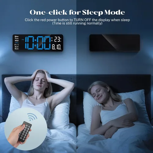 Miniatura 7 de Relojes Digitales de Pared, Pantalla Grande de 16 Pulgadas, Reloj Digital para Aula con Control Remoto, Fecha, Semana, Alarma, Temperatura, Luz