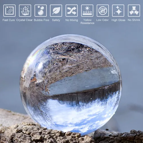 Miniatura 2 de LET'S RESIN - Resina UV de 500g transparente y cristalina mejorada, resina epoxi ultravioleta de bajo olor, pegamento de curado UV activado por luz