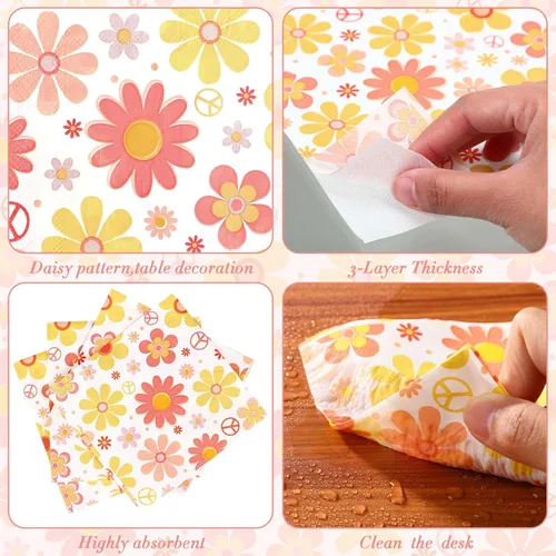 Miniatura 3 de Honoson Servilletas de Papel Desechables para Cóctel de Invitados Servilletas de Bebidas para Cena Toalla de Mano para Suministros de Fiesta