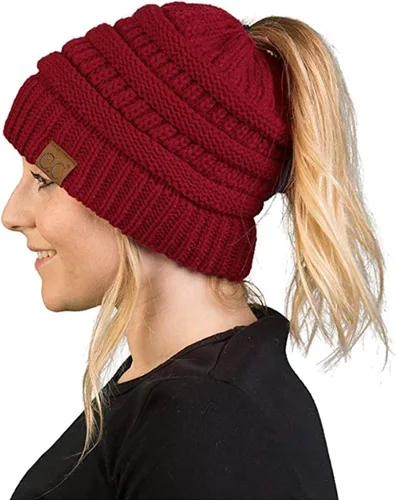 Miniatura 130 de Funky Junque - Gorro para mujer con ranura para cola de caballo