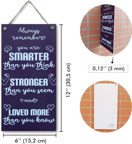 Miniatura 2 de CARISPIBET Always remember Letreros decorativos y placas inspiradoras Decoración del hogar, regalo motivacional, decoración de dormitorio, arte