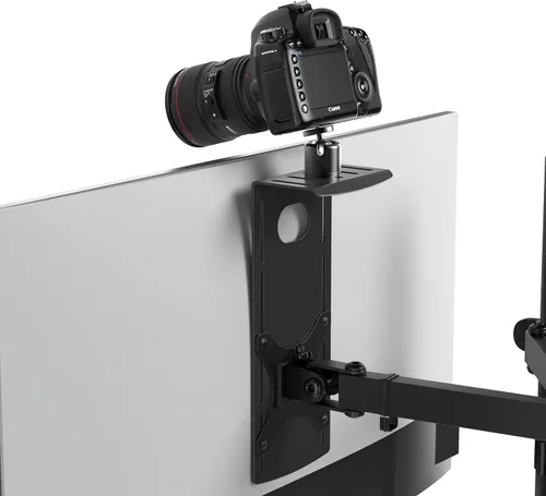 HumanCentric Montura para Monitor DSLR Pequeña, Montaje de Cámara de Escritorio, Luz para Webcam, Estante para Micrófono para Brazo VESA de Monitor,
