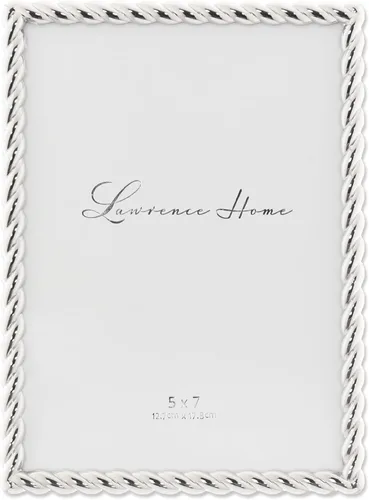 Lawrence Frames - Marco de metal con diseño de cuerda, 5x7 pulgadas, color plateado Plata