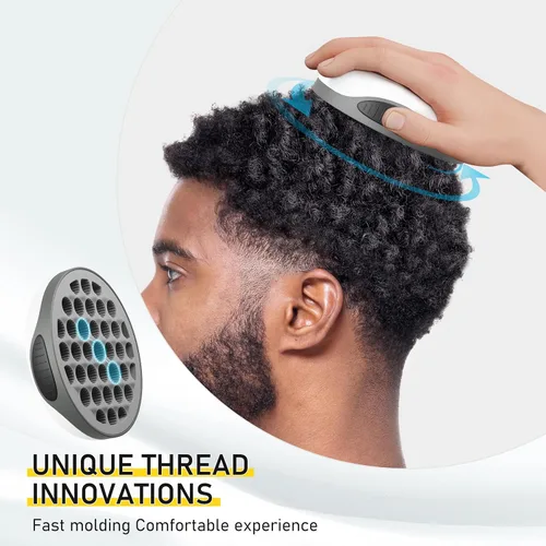Miniatura 3 de WTTORDE Cepillo de silicona con peine de púa, peine rizado para rizos afro, rizador de agujeros pequeños para hombres, mujeres, niños y niñas, gris