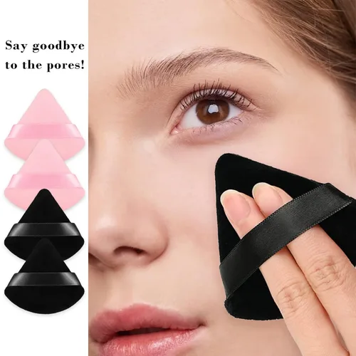 Miniatura 5 de 8 esponjas triangulares de polvo en forma de puff para maquillaje, hechas de terciopelo súper suave, diseñadas para contornear, ojos y esquinas