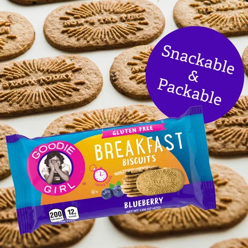 Miniatura 5 de Goodie Girl, galletas de desayuno de arándanos, sin gluten, sin maní, vegano, kosher, incluye 4 cajas, 16 paquetes en total
