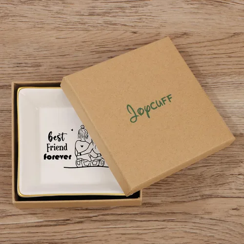 Miniatura 5 de Regalo para mujeres, mejores amigas, regalos de amistad para ella, plato de cerámica para anillos, bandeja decorativa, regalo único para mejores