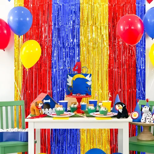 Miniatura 5 de LOLStar Decoraciones de fiesta de cumpleaños con temática de erizo, paquete de 2 suministros de fiesta de animales de dibujos animados dorados