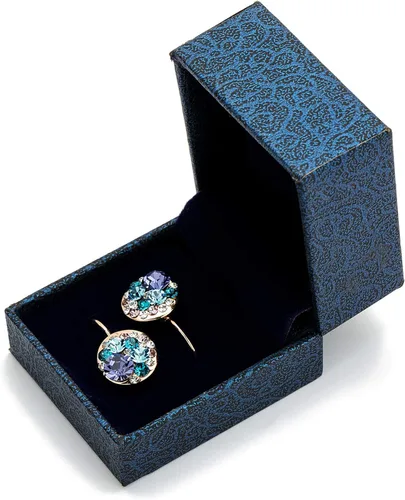 Miniatura 6 de Pendientes de aro chapados en oro de 14 quilates con cristales Swarovski multicolor para mujer