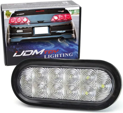iJDMTOY JDM estilo lente transparente LED de respaldo luz de marcha atrás compatible con Acura Honda, Nissan, Mazda, Subaru, Toyota, etc.,