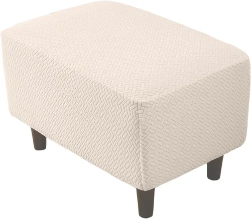 Miniatura 19 de Eco-Ancheng Funda elástica para silla, funda otomana rectangular de almacenamiento, funda otomana para reposapiés, fundas otomanas para taburete