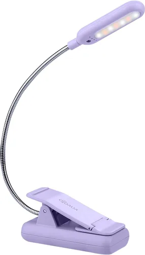 VAVOFO - Luz de lectura recargable para libros en la cama para niños, 7 LED con luz de 9 niveles de blanco cálido y luz diurna, lámpara para el