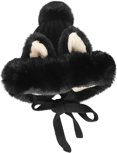 Miniatura 4 de Gorro de invierno de piel sintética para mujer, con orejas de gato de zorro, con orejera, pompón, sombrero de trampero de felpa cálida rusa