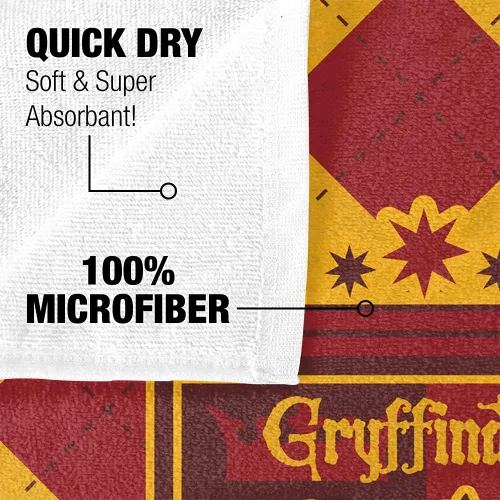 Miniatura 4 de LOGOVISION Harry Potter Gryffindor Plaid Sigil - Toalla de playa con licencia oficial de 30 x 60 pulgadas Gryffindor - Sello a cuadros
