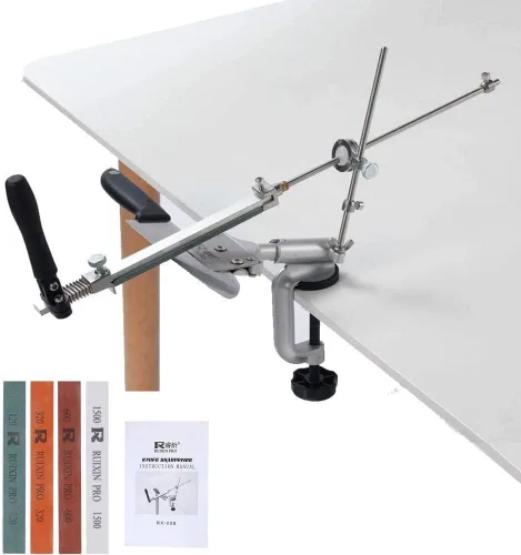 Sistema de afilador de cuchillos de aleación de aluminio Flip de 360 grados Herramientas de pulido de ángulo constante Máquina amoladora con piedras