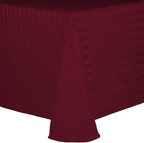 Miniatura 34 de Ultimate Textile Mantel ovalado de rayas satinadas (70.0 x 104.2 in), color gris plateado