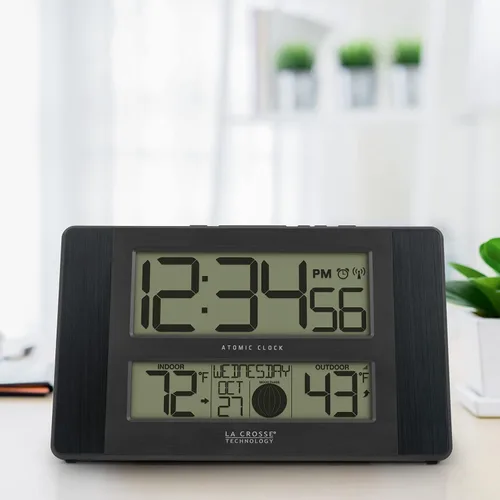Miniatura 6 de La Crosse Technology Reloj digital de pared/mesa atómico, 11.1 x 6.5 pulgadas (513-1417BS)