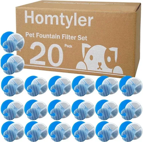 Miniatura 4 de Homtyler Filtros de fuente de agua para gatos, paquete de 4 filtros de repuesto para fuentes redondas de acero inoxidable de 2L/67 onzas