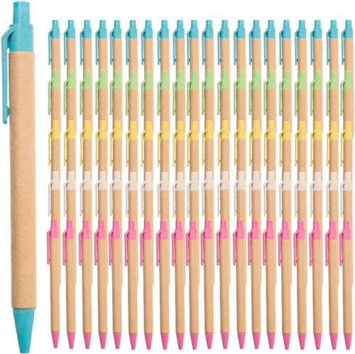 Miniatura 10 de Simply Genius Bolígrafos retráctiles, paquete de 100 unidades, colores surtidos de barril, tinta negra, punta mediana de 0.039 in, bolígrafos a