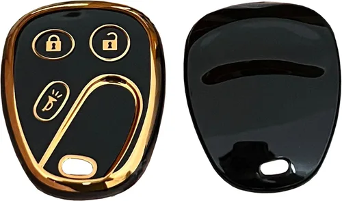 Miniatura 5 de Funda de TPU para llavero GMC con llavero de entrada sin llave, llave de control remoto para Cadillac para Chevrolet para GMC para Hummer (negro)
