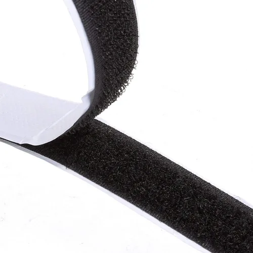 Rollo de cinta de gancho y bucle de doble cara, 8.8 yardas, 0.787 in de ancho, color negro, adhesivo fuerte, utilizado en costura, escuela, oficina,