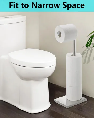 Miniatura 8 de Soporte de papel higiénico, soporte de papel higiénico independiente con 4 rollos para baño, base pesada, cromado