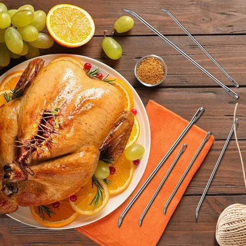 Miniatura 6 de Ofargo Agujas para Atar Carne, Agujas de Asado para Atar Pavo Asado, Pollo, Piel de Cerdo, Cerdo Entero, Cordero y Cerdo al Espetón; Dos de Cada