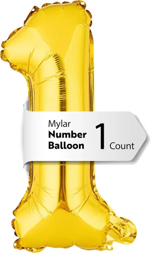 Miniatura 21 de Restaurantware-Balloonify Globo de Número de 16 Pulgadas, 1 Globo Digital para Fiesta - Número 5, Auto-Sellado, Acabado de Mylar de Folio Dorado, Oro