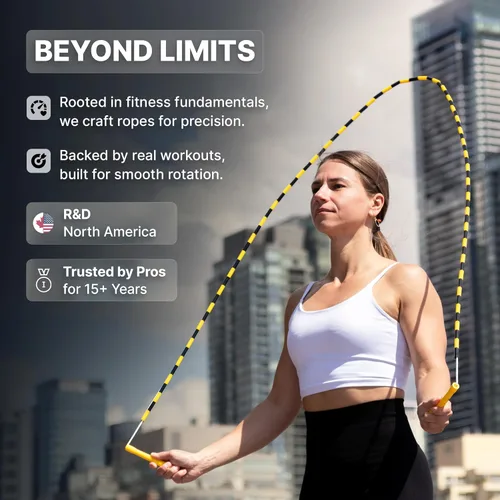 Miniatura 6 de Honor Athletics Cuerda de saltar con cuentas 2.0, ajustable con asas irrompibles y cuentas inastillables para un entrenamiento mejorado de fitness