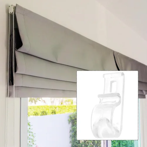 Miniatura 6 de DOITOOL 40 clips para persianas enrollables con tornillos, 40 unidades de soportes para cable de ventana, cerraduras de seguridad para niños