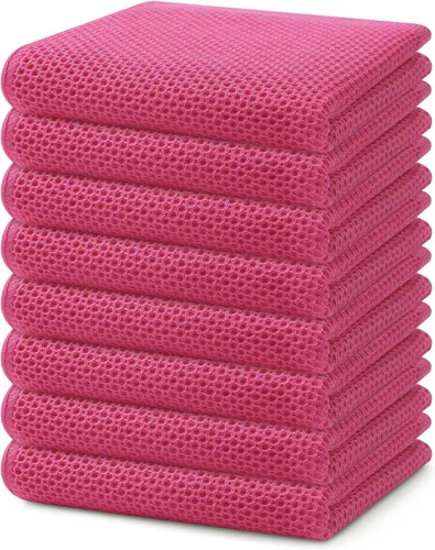 Miniatura 92 de Homaxy Paños de cocina de 100% algodón con tejido de gofre, ultra suaves, absorbentes, de secado rápido, 12 x 12 pulgadas, paquete de 6, amarillo