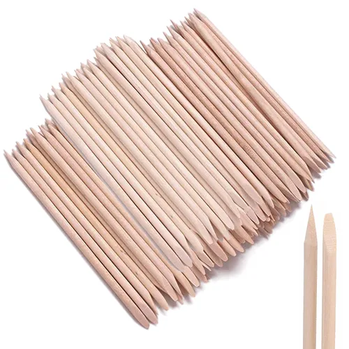 Miniatura 7 de Palitos de madera naranja para arte de uñas, 50 unidades, herramienta multifuncional para quitar cutículas, manicura y pedicura, 4.5 pulgadas