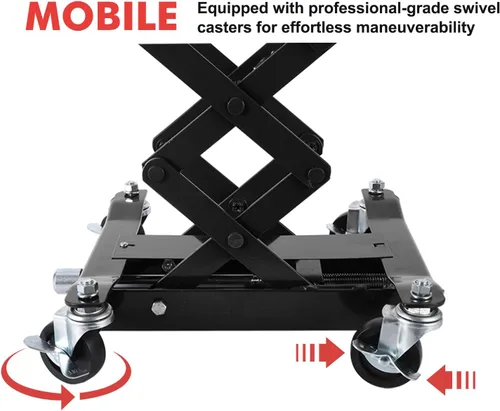 Miniatura 4 de Gato de transmisión de bajo perfil de 450 libras - Elevadro para reparación de automóviles de servicio pesado con rango de altura de 7-23 pulgadas