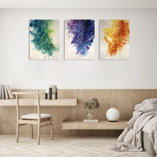 Miniatura 3 de Paneles Acústicos Arte de Pared que Absorbe Sonido, 16"X12" Paneles de Pared Acústicos Arte, 3Pcs Paneles de Pared Insonorizados Autoadhesivos, Tinta