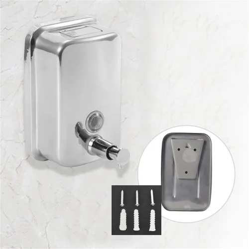Miniatura 6 de Dispensador de jabón montado en la pared para baño, dispensador de líquido comercial de pared de acero inoxidable dispensador de desinfectante