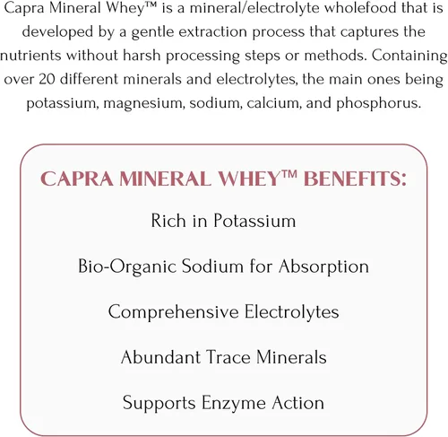 Miniatura 5 de Mt. Capra Mineral Whey Un suplemento de polvo mineral/electrolito biodisponible de suero de leche de cabra, rico en potasio, alcalinizante, 14