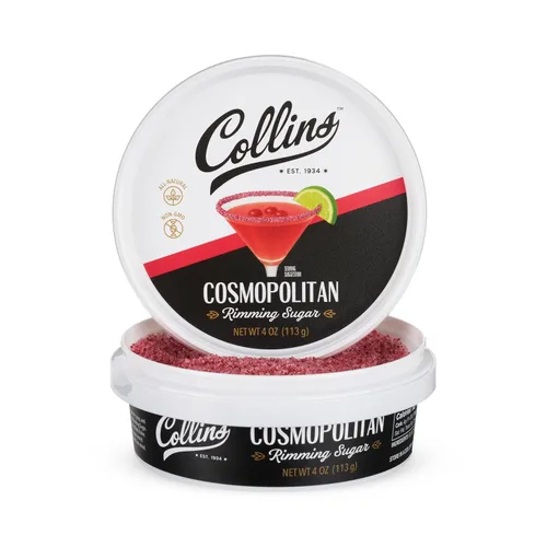 Miniatura 10 de Collins Cosmopolitan Cocktail Sugar, Red Cranberry Flavored Rimming Sugar for Cosmos, Cranberry Martinis, Vodka Cranberry, Champagne Spritzers, 4 oz