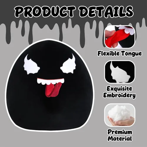 Miniatura 3 de Global Park Juguetes de peluche de Veneno de 17 pulgadas, almohada de peluche de animal con lengua elástica, regalo para niños y niñas