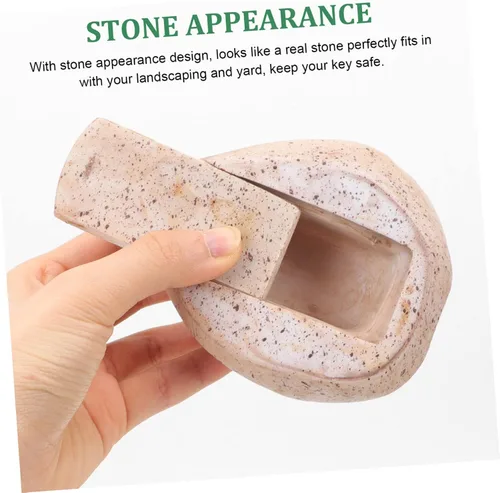 Miniatura 8 de Faux Rock Key Hider - Funda de almacenamiento para llaves de jardín, figura de roca falsa para exteriores