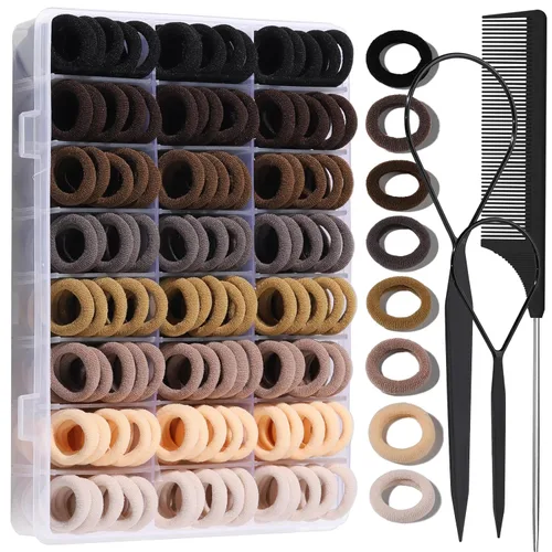 YGDZ Lazos para el pelo de bebé, 280 piezas de accesorios para el cabello para niñas, niños pequeños, bandas elásticas de algodón con caja Colores
