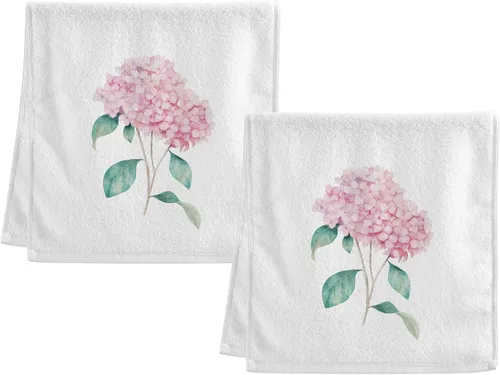 Miniatura 18 de Toallas de algodón suave para lavado facial, flores, acuarela, hortensias y parejas, flamencos, toallas de mano para entrenamiento, baño, juego de 2