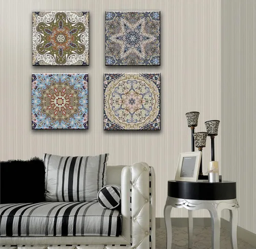 Miniatura 4 de dgbtcart Arte de Pared Mandala para Decoración de Baño, Arte Boho Cuadros Florales Impresiones de Pinturas para Decoración de Sala de Estar - Panel