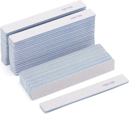 Miniatura 13 de 10 unidades de limas de uñas de grano 80/80 rectangulares para uñas acrílicas, limas de pulido reutilizables de doble cara, tableros de lima de uñas